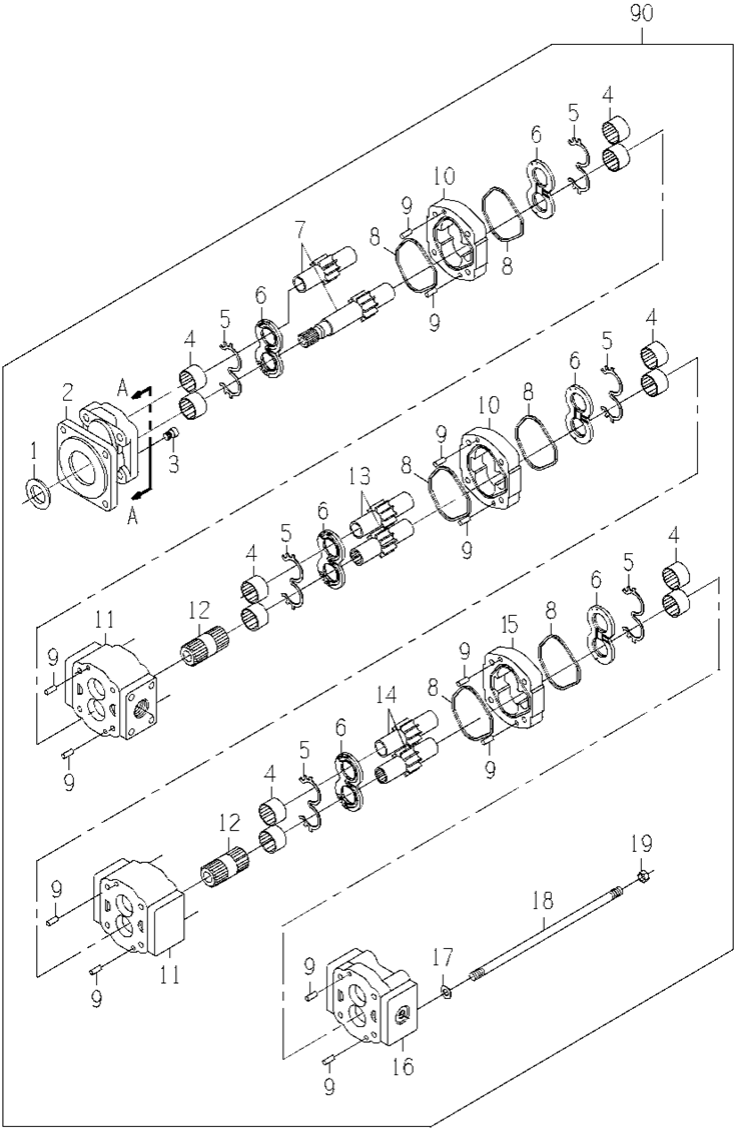 BOMBA P - 350 ELEVADOR / ROLO ALIMENTADOR / DIVISOR LINHA 3239130151 CB11462595
