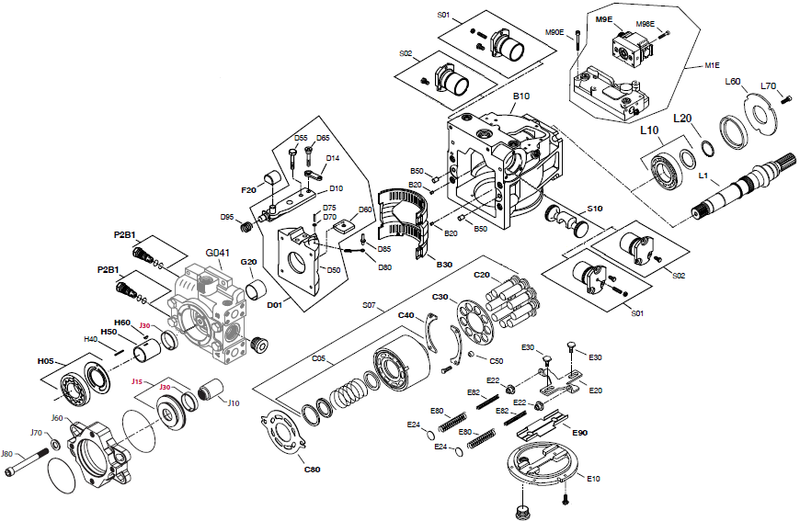 BOMBA 90/100 TADEM TRANSMISSÃ O LADO ESQUERDO JOHN DEERE (MÁQUINA DE ESTEIRA) 9622361  CB11487656 CB11484116