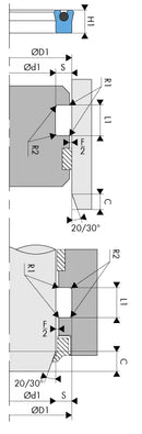 Gaxeta - 38,10 X 47,63 X 9,53 - Modelo B - Pu 90 Shore A